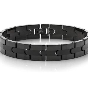 MENS Black Tungsten Carbide Bracelet Gift Anniversary Fathers Day Wedding